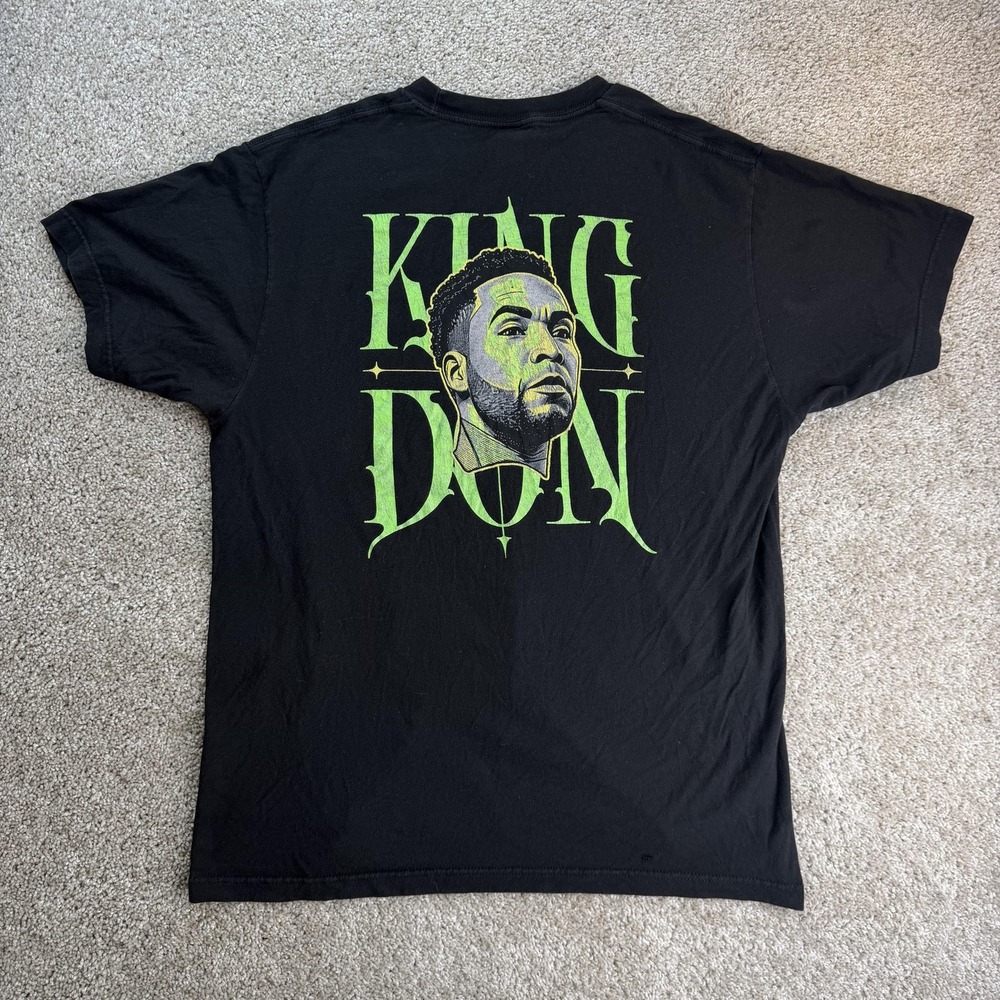 King Don Shirt Mens Large Black Crown Portrait Graphic Tee T-Shirt Tultex